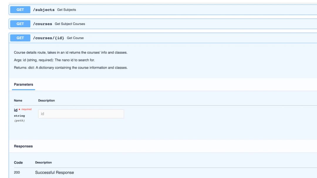 Courses API